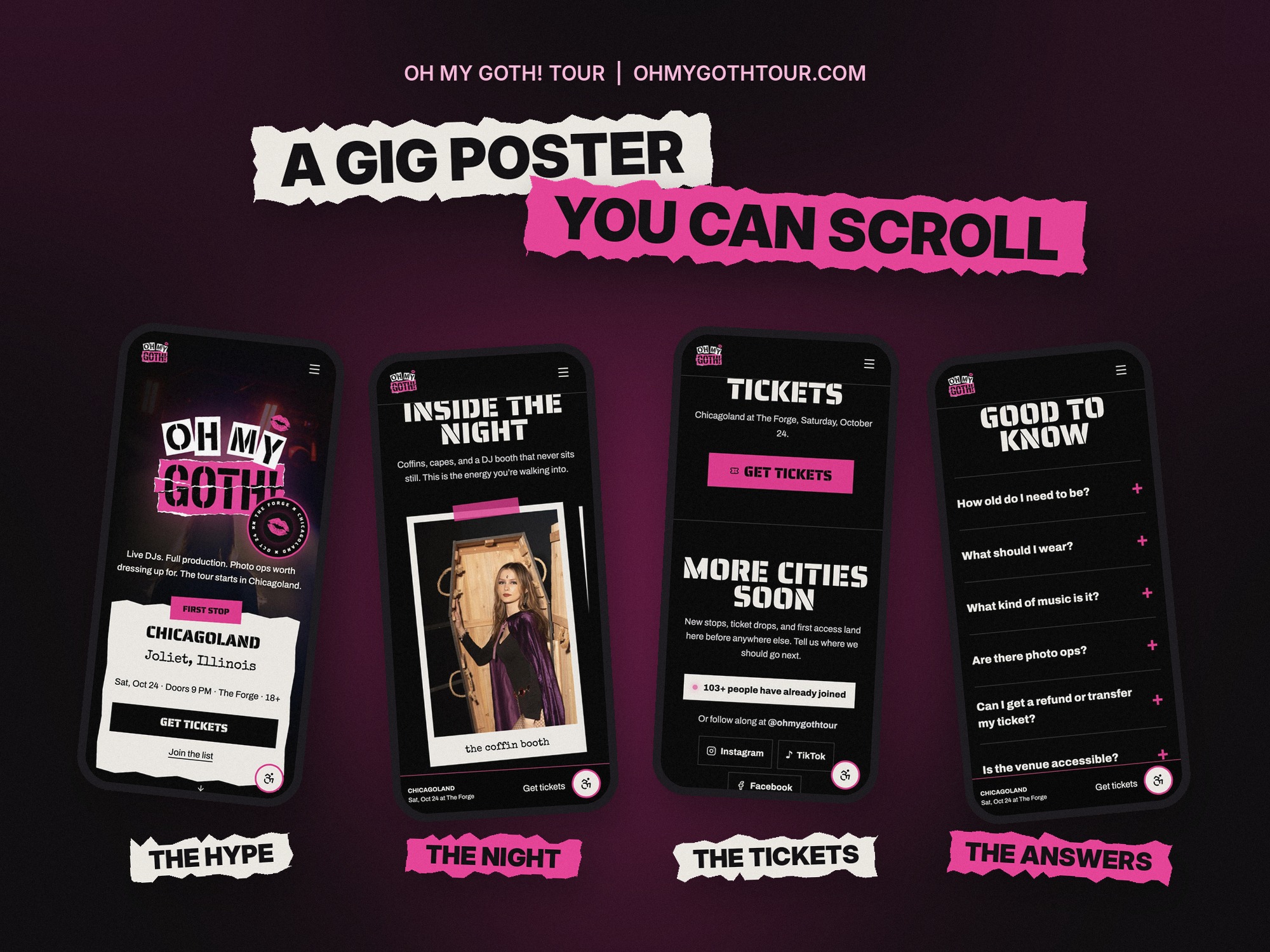 Oh My Goth! Tour detail