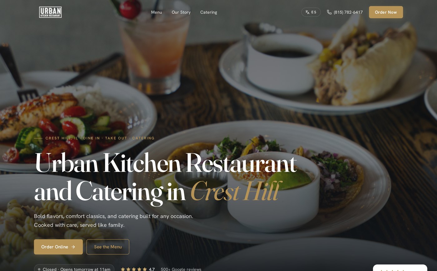 Urban Kitchen Restaurant and Catering homepage